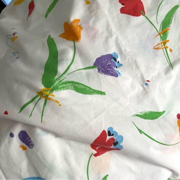 Vintage Bedding Vintage Flatwhite With Multi Colors Floral Print